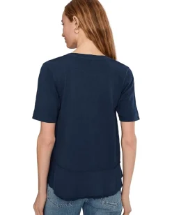 Women Mod-o-doc Half Sleeve V-neck Mix Media Top