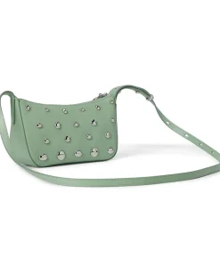 Kate Spade New York Halo Studded Fine Grain Leather Crossbody Crisp Sage New