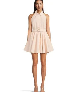 Norma Kamali Halter Flared Mini Dress Baby Sale