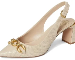 Vince Camuto Hamden Chain Link Slingback Pumps Soft Buff New