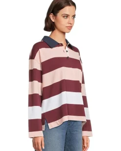 Madewell Hannah Rugby Polo Cabernet Sale