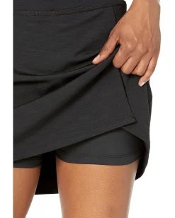 Beyond Yoga Heather Rib Hold Court Skirt Black Heather Outlet