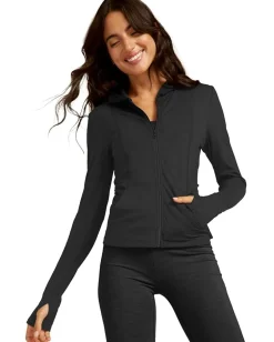 Women Beyond Yoga Heather Rib Morning Jog Hoodie