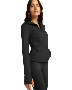 Women Beyond Yoga Heather Rib Morning Jog Hoodie