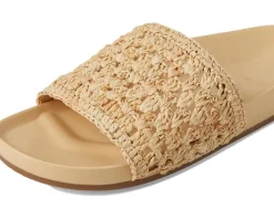 Loeffler Randall Henri Crochet Raffia Band Footbed Sandals Natural