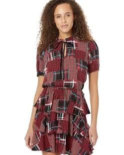 Women Tommy Hilfiger High Neck Short Sleeve Dress