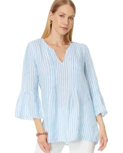 Lilly Pulitzer Hollie Linen Tunic Lunar Blue Bimini Stripe Outlet
