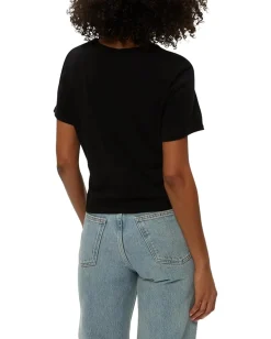 Michael Stars Hollis Criss Cross Tee Black New