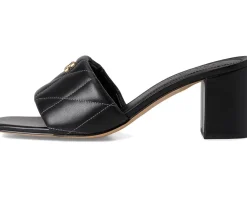 COACH Holly Block Heel Sandals with Quilting Black Online