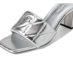 Women COACH Holly Block Heel Sandals with Quilting