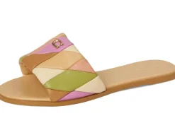 Women COACH Holly Quilted Patchwork Leather Sandals