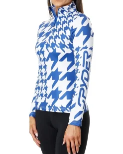 Spyder Houndstooth 1/2 Zip Electric Blue Sale