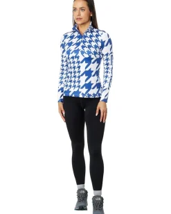 Spyder Houndstooth 1/2 Zip Electric Blue Sale
