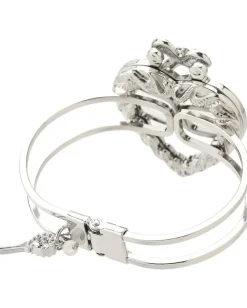 Betsey Johnson Iconic Crystal Heart Hinge Bangle Amethyst Discount