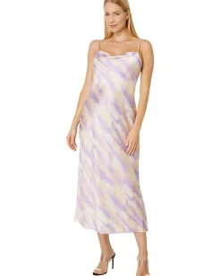Vince Ikat Tie-Dye Cowl Cami Dress Sunset New