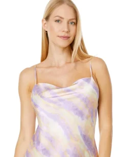 Vince Ikat Tie-Dye Cowl Cami Dress Sunset New