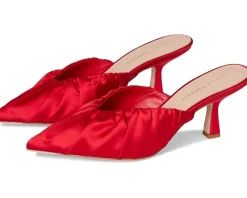 Loeffler Randall Inez Smocked Mid-heel Mule Red