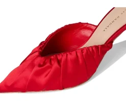 Loeffler Randall Inez Smocked Mid-heel Mule Red