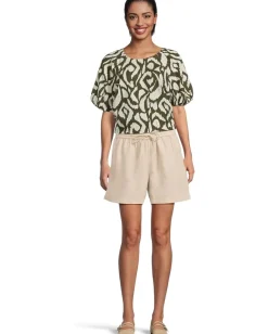 Tommy Bahama Inlet Ikat Short Sleeve Blouse Palm Verde