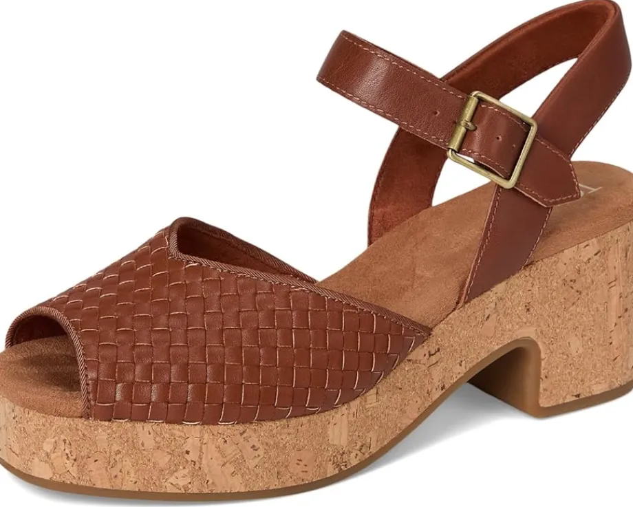 TOMS Isla Peep Toe Amber Brown Outlet