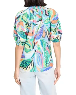 NIC+ZOE Island Beat Top Blue Multi Best