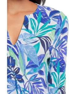 Tommy Bahama Island Cays Marina Sleeve Spa Dress Beach Glass Blue Clearance