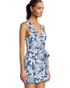 Tommy Bahama Islandcays Blooms Wrap Romper Indigo Tide Best