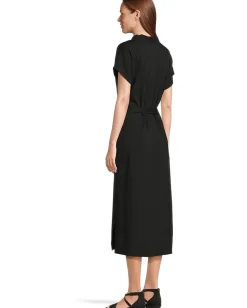 Tommy Bahama Islandscape Jersey Midi Dress Black New