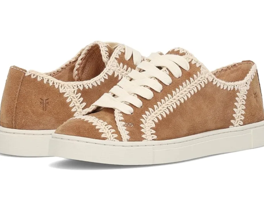 Frye Ivy Crochet Low Lace Sneaker Almond Clearance