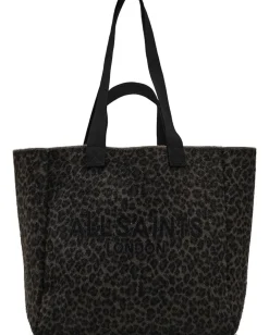 AllSaints Izzy Fzzy Leppo Tote Leopard Brown