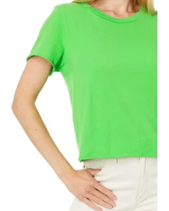 Michael Stars Jackie Raw Edge Crew Neck Tee Lucky Hot