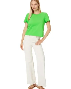 Michael Stars Jackie Raw Edge Crew Neck Tee Lucky Hot