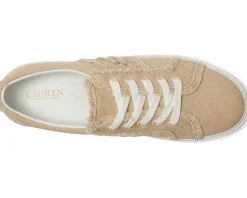 Lauren Ralph Lauren Janson Frayed Canvas Sneakers Sand Dune Sale