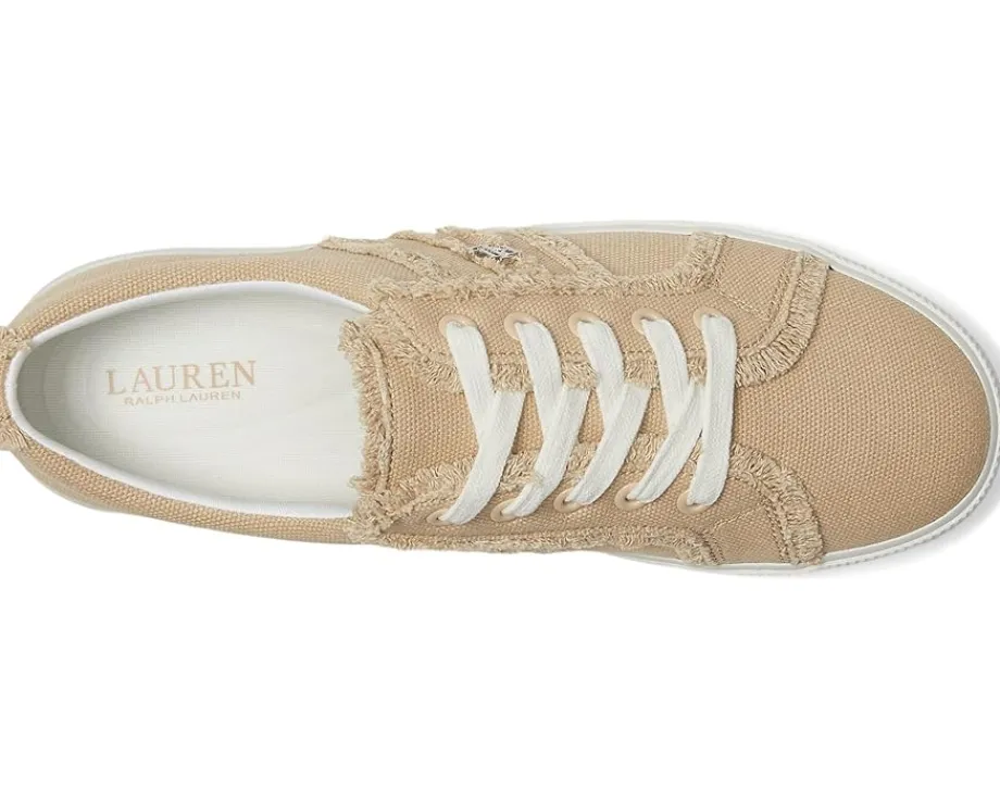 Lauren Ralph Lauren Janson Frayed Canvas Sneakers Sand Dune Sale