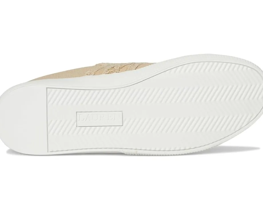 Lauren Ralph Lauren Janson Frayed Canvas Sneakers Sand Dune Sale