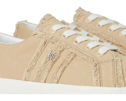 Lauren Ralph Lauren Janson Frayed Canvas Sneakers Sand Dune Sale