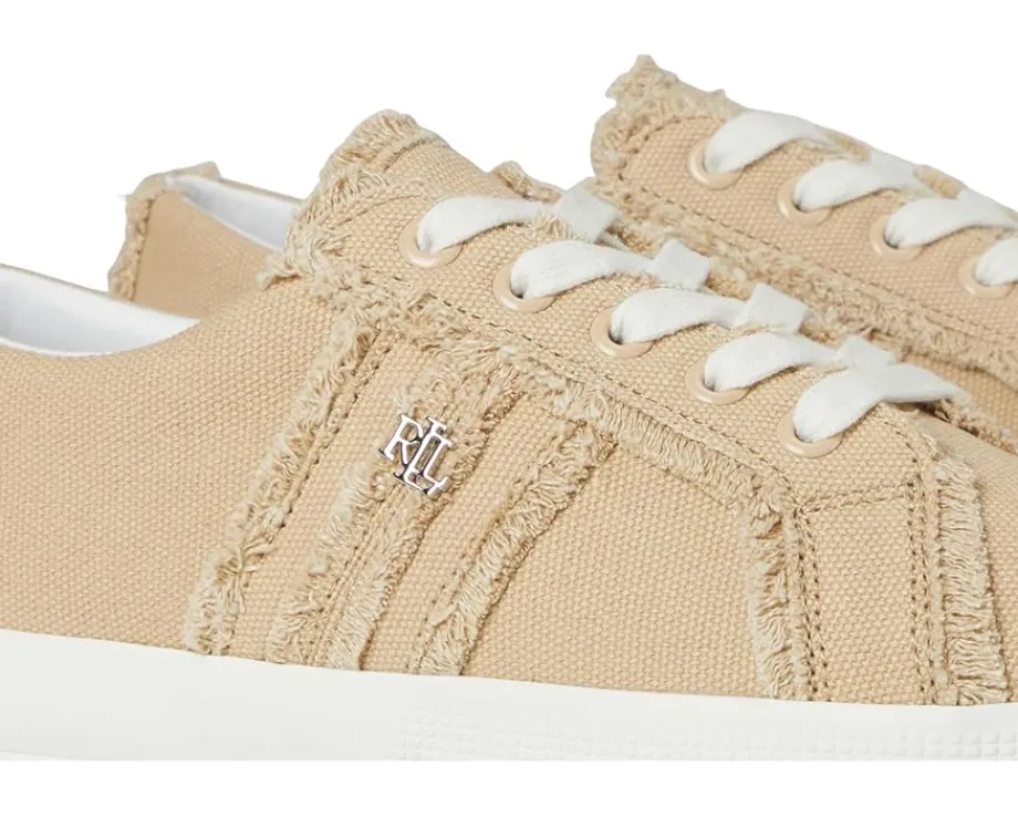 Lauren Ralph Lauren Janson Frayed Canvas Sneakers Sand Dune Sale