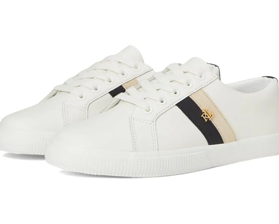 Women Lauren Ralph Lauren Janson II Color-Blocked Leather Sneakers