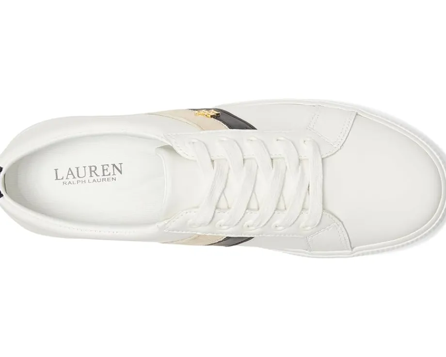 Women Lauren Ralph Lauren Janson II Color-Blocked Leather Sneakers