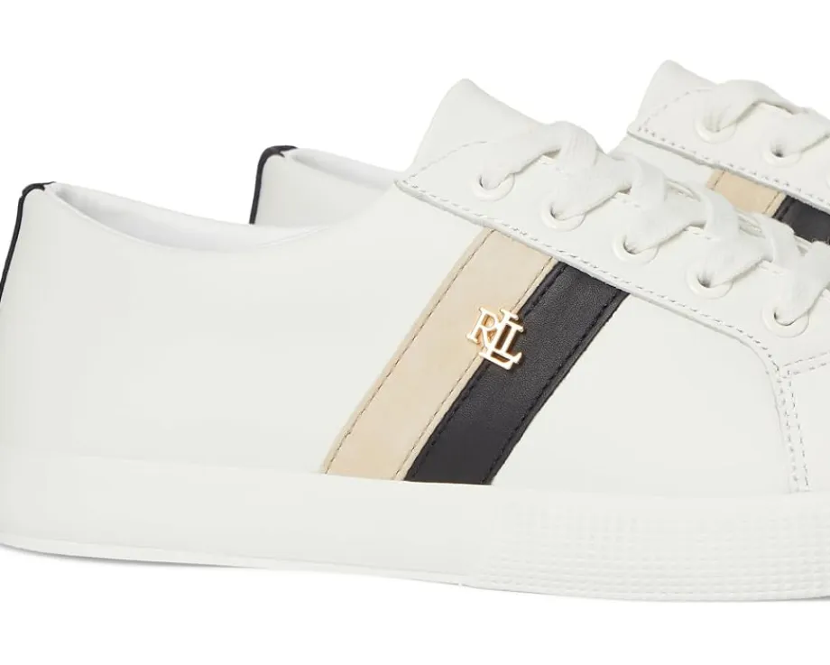 Women Lauren Ralph Lauren Janson II Color-Blocked Leather Sneakers