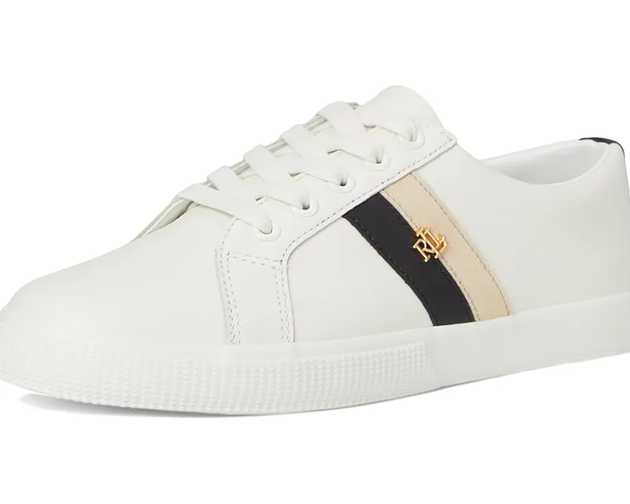Women Lauren Ralph Lauren Janson II Color-Blocked Leather Sneakers