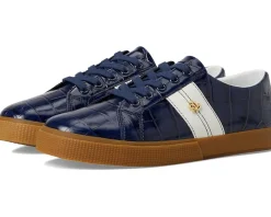 Women Lauren Ralph Lauren Janson II Croc-Embossed Leather Sneakers