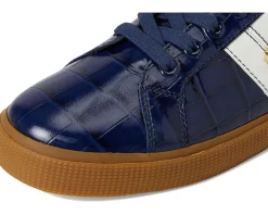 Women Lauren Ralph Lauren Janson II Croc-Embossed Leather Sneakers