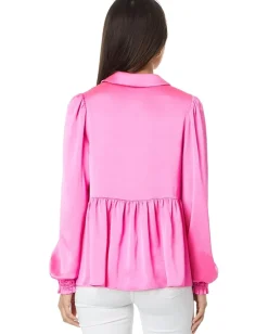 Lilly Pulitzer Jaylene Long Sleeve Top Cerise Pink