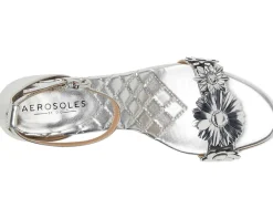 Aerosoles Jazzier Silver Mirror Floral Faux Leather