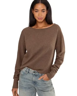 Free People Jess Long Sleeve Coco Brown Heather Sale