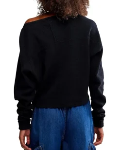 Free People Jess Long Sleeve Black Clearance