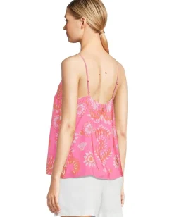 Lilly Pulitzer Jesslyn Top Sunkissed Pink Breezy Palm Engineered Woven Top Best