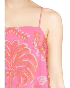 Lilly Pulitzer Jesslyn Top Sunkissed Pink Breezy Palm Engineered Woven Top Best