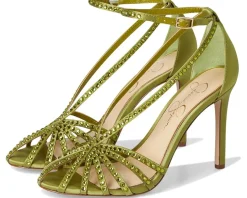 Jessica Simpson Jittale Embellished High Heel Sandals Botanical Green Outlet
